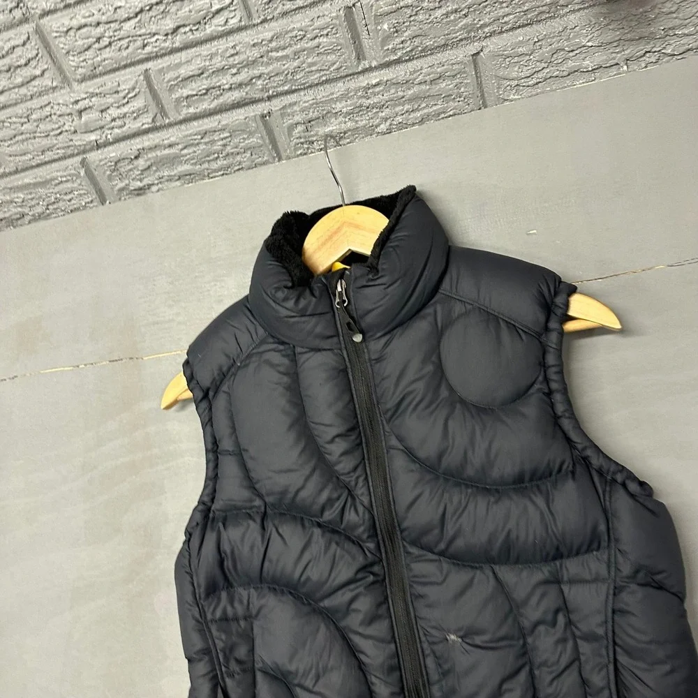 Mountain Hardwear Puffer Vest‎ Black Women's S/P Fleece Lined Collar Outdoor